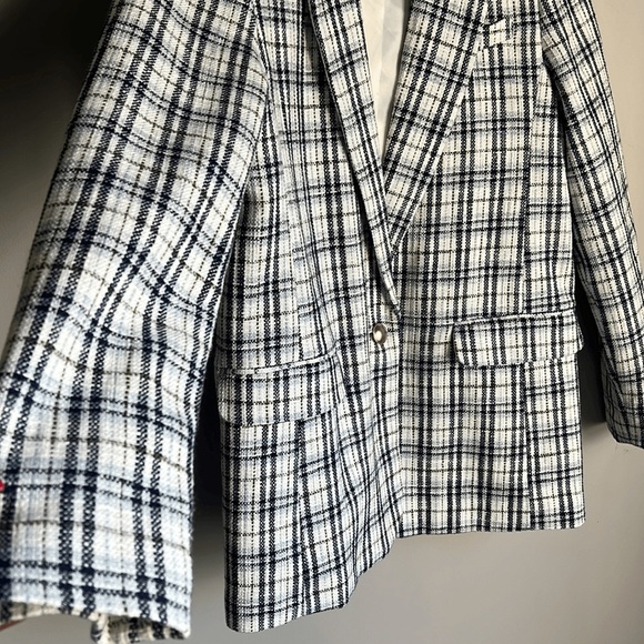 Abercrombie oversized lined boyfriend tweed blazer M - Picture 2 of 7